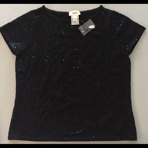 NWT Talbots Black Sequined Pullover - sz L